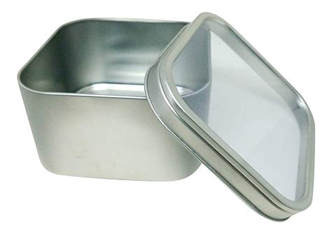 metal trinket box with lid|tin containers with slotted lids.